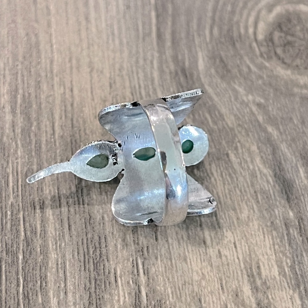Green Onyx Gemstone Dragonfly Ring - Picture 5 of 5